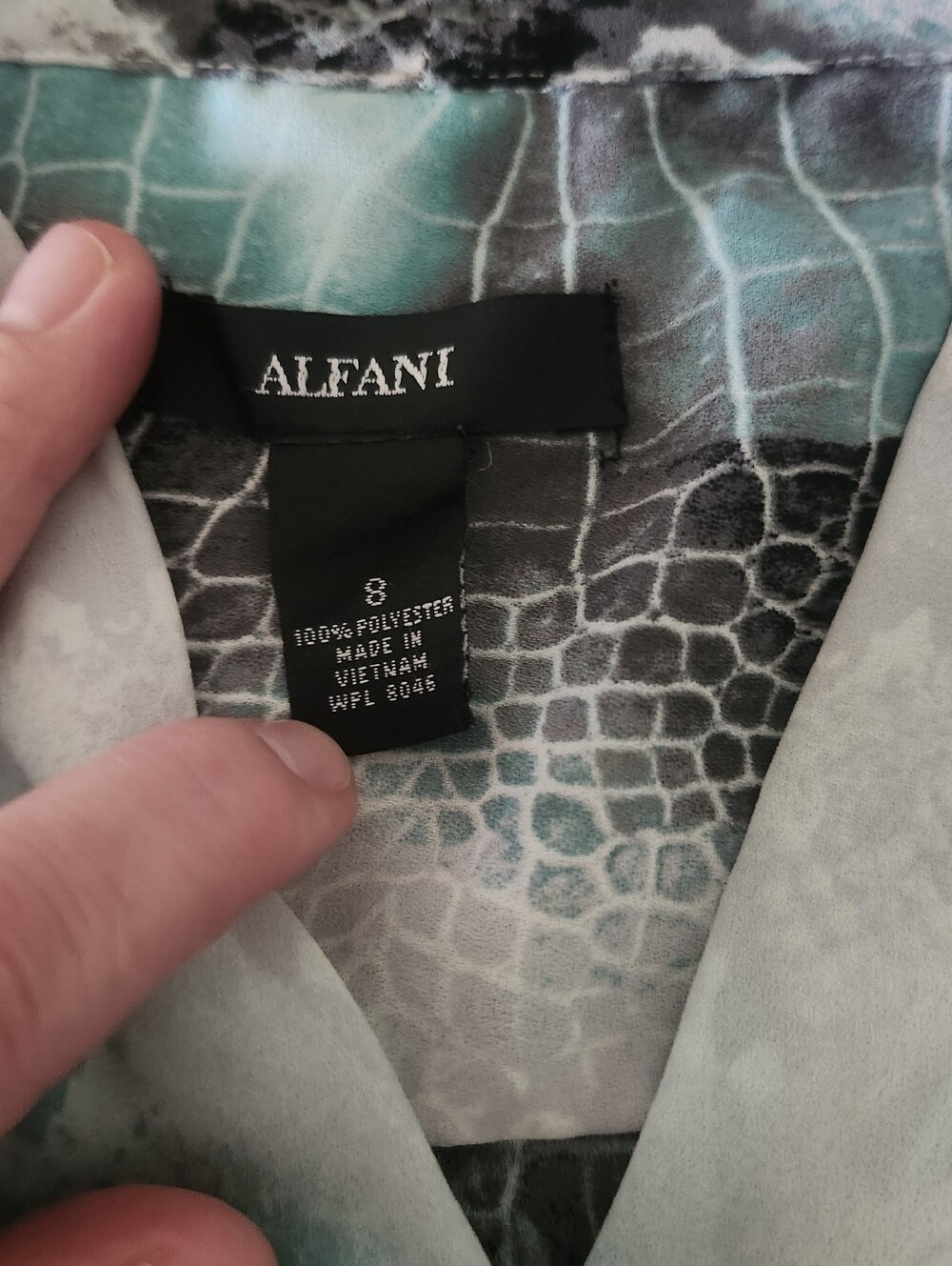 Alfani Women's Teal & Gray Animal-Print Sleep Top